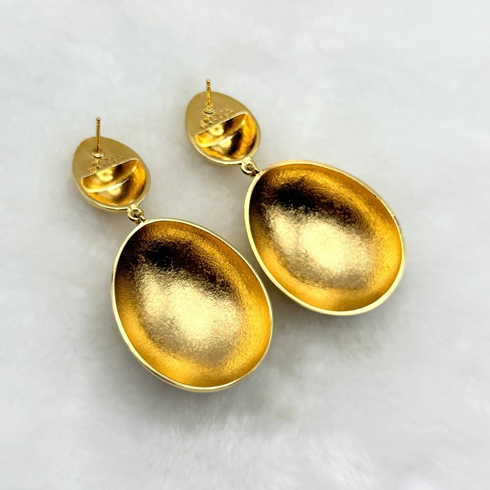 Isabel Marant ‘Awa’ Oversized Gold Tone Sculptural Drop Earrings Retail $495 - Picture 5 of 15